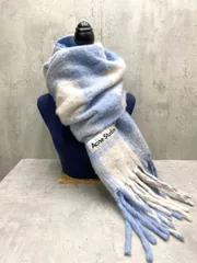 ACNE STUDIOS アクネストゥディオズ ウール混 チェック イタリア製 マフラー 水色 ◆■◎レディース