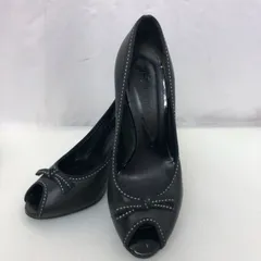 DIANA ダイアナ オープントゥパンプス ブラック サイズ24cm SGKY10-8985