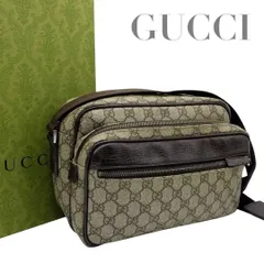 【価格交渉/質問大歓迎♪】【美品】グッチ GGスプリーム PVC × レザー ショルダーバッグ　5697