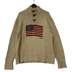 【中古品】Polo by Ralph Lauren ポロバイラルフローレン TOGGLE NECK COTTON LINEN KNIT SWEATER トグルネック コットンリネン ニット セーター トップス 長袖 【147-251201-cs-03-izu】