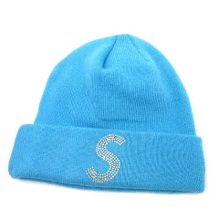 シュプリーム SUPREME ニューエラ NEW ERA スワロフスキー SWAROVSKI ビーニー ニット キャップ S Logo Beanie ライトアクア 21SS ☆AA★
