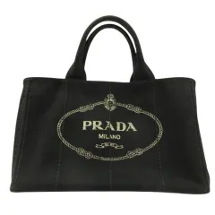 プラダ PRADA カナパ キャンバス トートバッグ ブラック 黒 ハンドバッグ かばん 手持ち鞄
