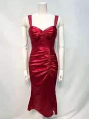 2248 DEA by ROBE de  FLEURS ディアバイローブドフルール　キャバクラ　ロングドレス　スリット　サテン　光沢　イベント　パーティー　伸縮性　キャバドレス　S