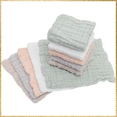 ☆彡送料無料でお届け☆彡Color:ハンカチセット（ホワイト、グレー、ベージュ、ピンク、グリーン） (ケラッタ) イブル ガーゼハンカチ ベビー もこもこ 6重ガーゼ くすみカラー 10枚セット 沐浴ガーゼ 沐浴布 赤ちゃん (ピンク グレー グリーン ベージ