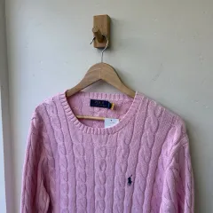 16081 - ポロラルフローレン ピンク ケーブルニット