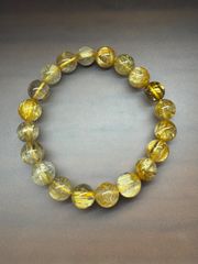 ハイランク 太陽放射ルチルクォーツ ブレスレット 10mm 内径16cm鑑別
