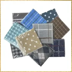 ☆彡送料無料でお届け☆彡 【洗い替え便利な】 メンズ タオル ハンカチ 10枚組 色柄 おまかせ ラッピング （23×23㎝～25×25㎝）綿100％