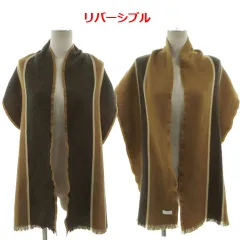 マッキントッシュフィロソフィー MACKINTOSH PHILOSOPHY マフラー リバーシブル フリンジ ブラウン 茶 ブラック 黒 ベージュのサムネイル