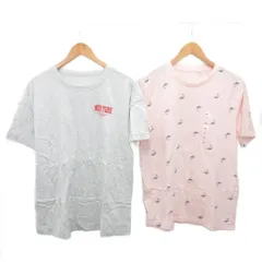オールドネイビー OLD NAVY タグ付き 2点セット Tシャツ カットソー 半袖 総柄 M グレー ライトピンク