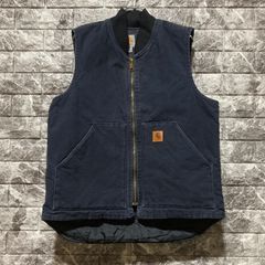 Carhartt ネイビー ジップアップベスト - メルカリ
