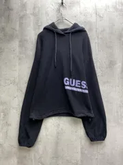 GUESS ゲス ロゴ プリント プルオーバー パーカー sizeXS/黒 ◇■レディース