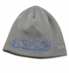 NEW ERA ニューエラ ニット帽 ビーニー グレー ロゴ刺繍 汚れあり