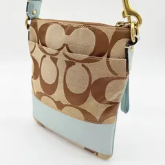 COACH Y2K shoulder bag sky blue canvas signature コーチ ショルダーバッグ シグネチャー 水色
