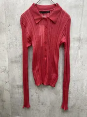 新品 Heather ヘザー ラメ シアーポロカーディガン sizeF/赤 ■◇レディース