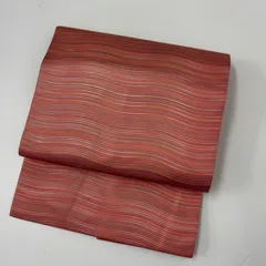 名古屋帯 よろけ 横断 織り出し 九寸 正絹 着物 MA-3860