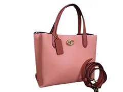 COACH コーチ ハンドバッグ ウィロウ トート 24 カラーブロック C8561 ピンク系 レザー レディース 2WAY ショルダーバッグ ゴールド金具 美品