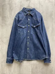 nano base ナノベース ナノユニバース スナップボタン デニム シャツ sizeS/青 ◇■メンズ