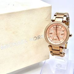 極美品 稼働⭐️MICHAEL KORS 腕時計 ピンクゴールド ラインストーン 