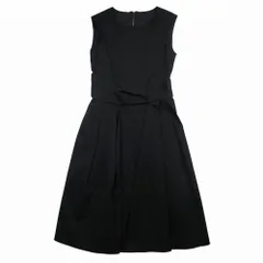 美品 FOXEY NEWYORK フォクシーニューヨーク ワンピース ドレス グログランブーケ ノースリーブ ひざ丈 38 S 黒 レディース 【中古】