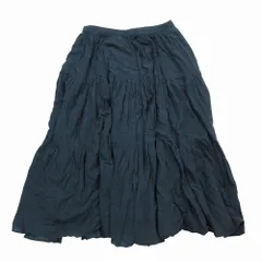 agnes b アニエスベー ティアード スカート ロング マキシ丈 フレア Aライン 薄手 コットン 36/S チャコール レディース 【中古】