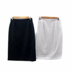 クードシャンス CdeC COUP DE CHANCE タイトスカート ミモレ丈 無地 スリット 2点セット おまとめ 40 L 38 M 紺 ネイビー ライトグレー /SY2