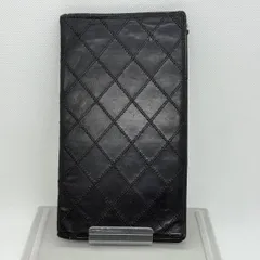 【希少】CHANEL シャネル 二つ折り 長札入れ ブラック レザー ゴールドロゴ