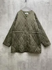 UNFIELD アンフィールド キルティング ノーカラー コート sizeF/カーキ ◆■レディース