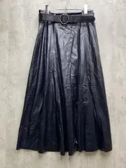 ZARA ザラ フェイクレザー フレア スカート sizeM/黒 ◆■レディース