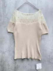 新品 MERCURYDUO マーキュリーデュオ レース 異素材 ニット ブラウス sizeF/ベージュ ◇■レディース