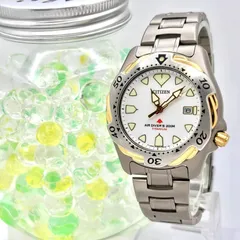 【美品/新品電池】CITIZEN シチズン AIR DIVERS エアダイバーズ メンズ 腕時計 回転ベゼル ダイバー 200M チタン 5512-F52088 433273 純正ベルト