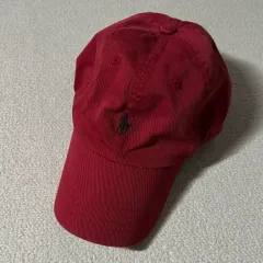 ヴィンテージ ポロラルフローレン ダークレッド スモールロゴ ベースボールキャップ
