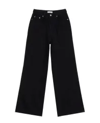 新品 ブラック ワイド ストレート パンツ