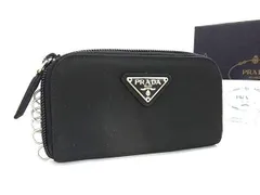 PRADA プラダ キーケース トライアングルロゴ M604 ブラック テスートナイロン ユニセックス 6連 三角ロゴマーク