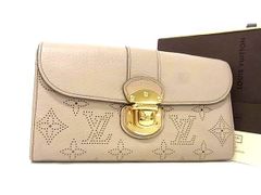 LOUIS VUITTON ヴィトン 財布 ポルトフォイユ イリス M58139 トープ(ベージュ系) モノグラムマヒナ レディース 二つ折り 長財布 ゴールド金具 美品【本物保証】 LOUIS VUITTON ヴィトン 財布 ポルトフォイユ イリス M58139 トープ