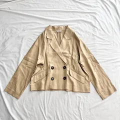 JEANASIS　ジーナシス　テーラードジャケット　春物ジャケット　リネン混　ゆったりフリーサイズ　ベージュ系　送料無料✨のサムネイル