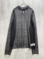 JEANASIS ジーナシス シアー ハイネック トップス ビーズ シャツ sizeF/黒 ■◆レディース