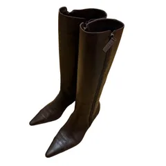  トッズ ロングブーツ  イタリア製 24.5cm ブラウス レザーブーツ ヒール欠けあり【Z1773】