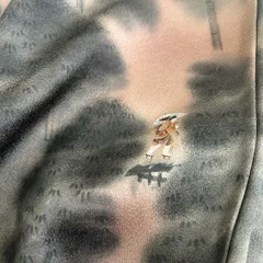 付下げ 裄66 山伏 素敵な染め 紋無し 正絹 着物 MK-3748