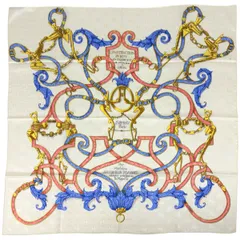 エルメス HERMES カレ90 Par Mefsire ANTOINE DE PLVVINEL 馬具 スカーフ シルク ホワイト マルチカラー レディース 【中古】