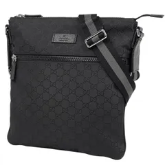 グッチ GUCCI GG柄 ショルダーバッグ 斜め掛け ショルダーバッグ ナイロン ブラック 449185 レディース 【中古】