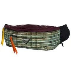 プラダ PRADA ロゴプレート ボディバッグ ウエストバッグ ボディバッグ ナイロン グリーン マルチカラー レディース 【中古】