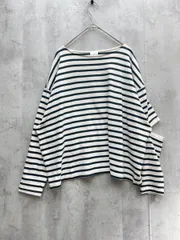 6 ROKU ビューティー＆ユース ユナイテッドアローズ ボーダースリットスリーブプルオーバー カットソー size36/白ｘ緑 ■◇レディース