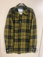 WOOYOUNGMI ウーヨンミ フランネル シャツジャケット イェロー/ブラック 50