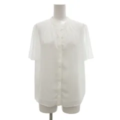 ポールスチュアート PAUL STUART ブラウス シャツ 6 キーネック 半袖 シフォン ドット 白 ホワイト  /NUのサムネイル