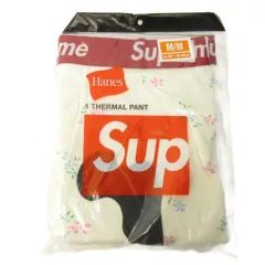 シュプリーム SUPREME × ヘインズ Hanes コラボ 未開封 Bones Thermal サーマル パンツ レギンス 骨 プリント M 白 ホワイト 0130のサムネイル