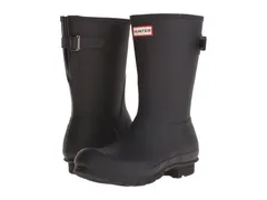 ハンター レディース シューズ ブーツ・レインブーツ Hunter Original Short Back Adjustable Rain Boots Black ブラック