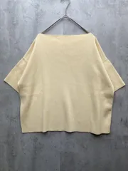 美品 ADAM ET ROPE' アダムエロペ サイドスリットアシンメトリープルオーバー スラッシュドネック ニット sizeF/黄 ■◆レディース