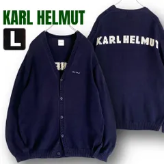 カールヘルム KARL HELUMUT★コットンローゲージカーディガン★刺繍ロゴ★ピンクハウス★メンズL     #2602F034のサムネイル