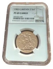 イギリス 1983年  2ソブリンポンド NGC PF69 カメオ