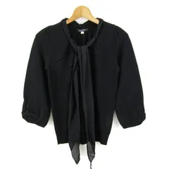 ミッシェルクラン ニット リボン ウール混 トップス レディース 38サイズ ブラック MICHEL KLEIN 【中古】